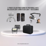 E-Power Solar Power Bank Kit Pro Bundle with Bag,Solar Light & Mini Flash Light + Accessories