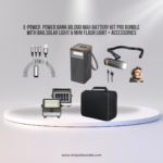 E-Power Power Bank 60,000 Mah Battery Kit Pro Bundle with Bag,Solar Light & Mini Flash Light + Accessories