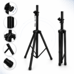 Speaker Tripod Stand (Adjustable, Foldable, Stable Base)