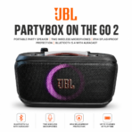 JBL PartyBox On The Go 2 Bluetooth speaker with 2 mic IPX4 black