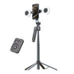 Plokama A7 Pro AI Face Tracking Gimbal Tripod with Ring Light – Auto Follow Smartphone Stabilizer - Image 4