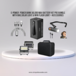 E-Power Power Bank 50,000 Mah Battery Kit Pro Bundle with Bag,Solar Light & Mini Flash Light + Accessories
