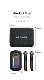 Lenyes S867 Portable Karaoke Bluetooth Speaker with Wireless Mic - Image 8
