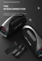 Lenyes S873 Portable Karaoke Bluetooth Speaker with Wireless Mic - Image 13