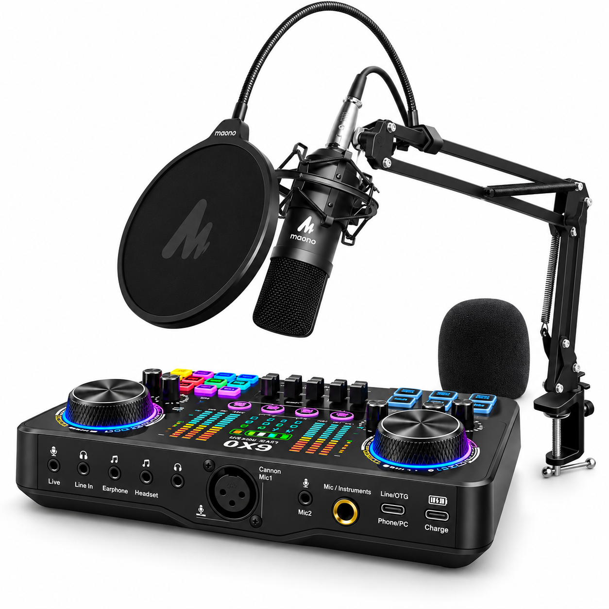 ChatGPT Image Sep 9, 2026, 09_46_17 AM XS30 Plus Live Sound Card + MAONO AU-A03 Condenser Microphone Complete Streaming & Recording Kit - Image 1